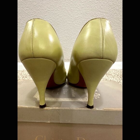 NWTs Deadstock 60s Mint Green Christian Dior Marshall Field's Stilett Leather 8 - Picture 11 of 13